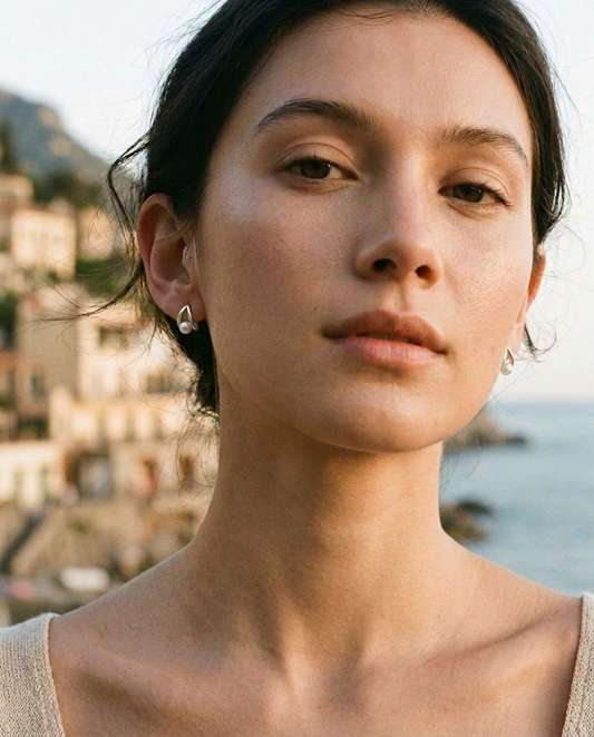 Hollow Pearl Studs