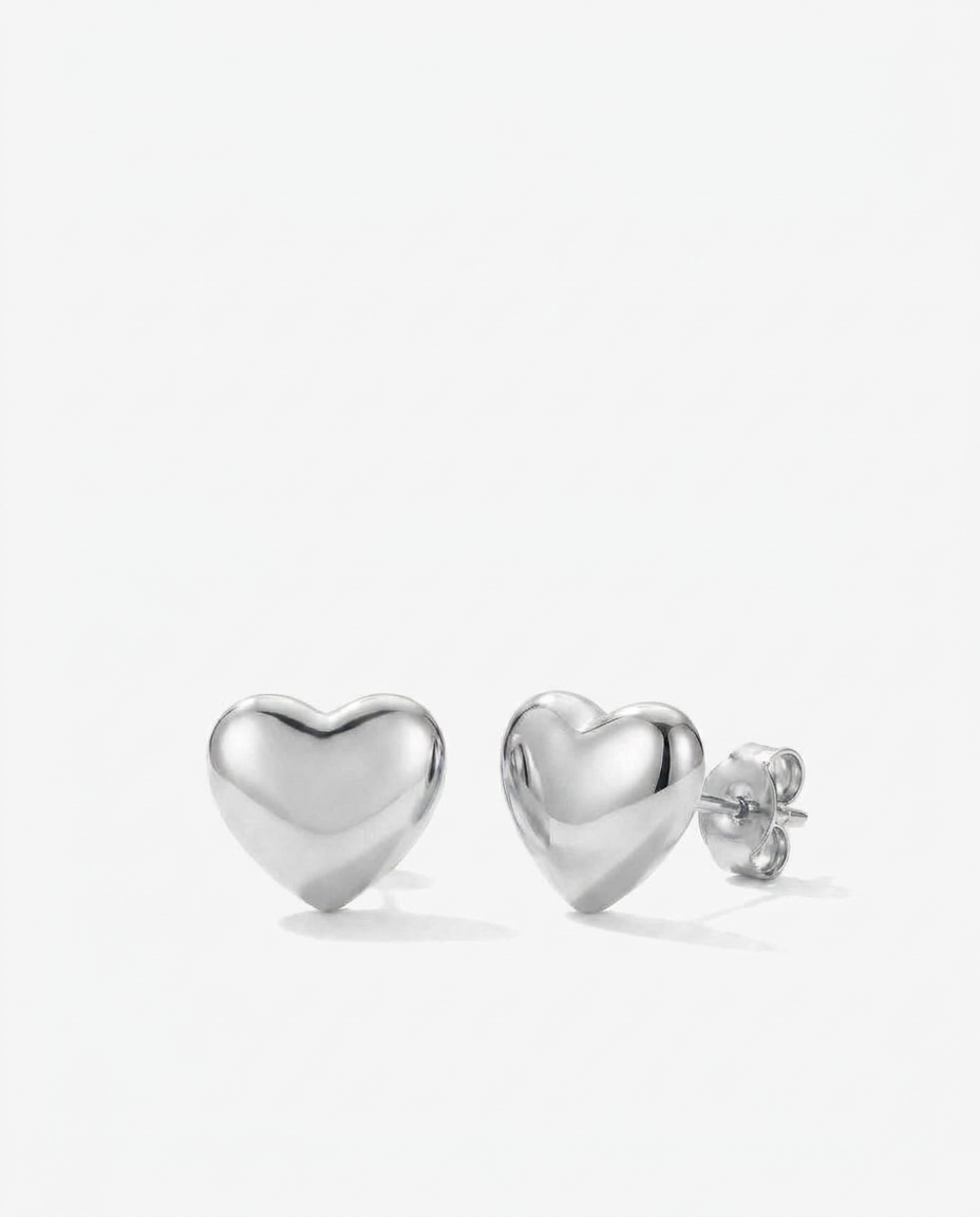 Peach Heart Studs