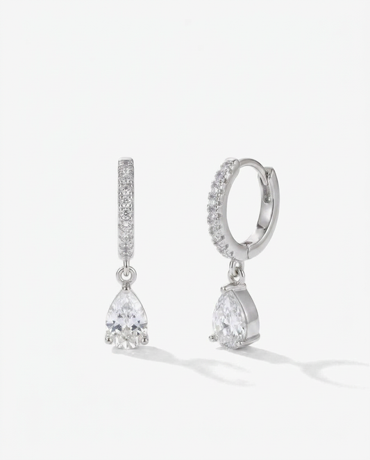 Crystal Drop Hoops