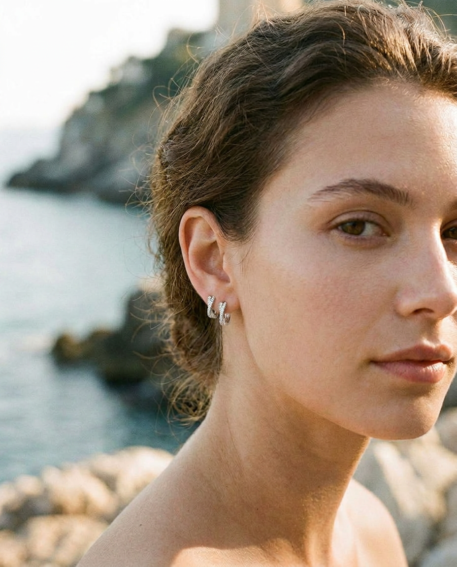 Crossover Zircon Hoops