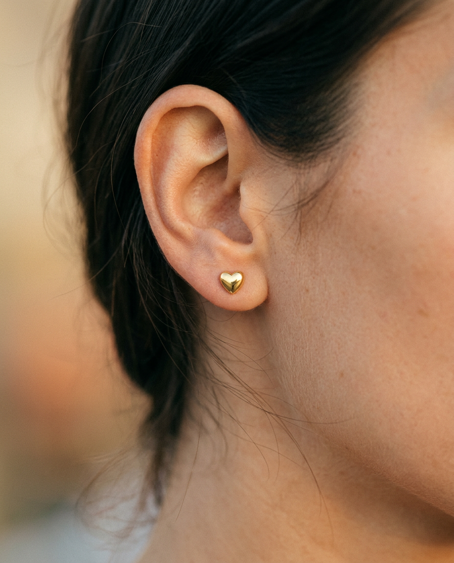 Peach Heart Studs