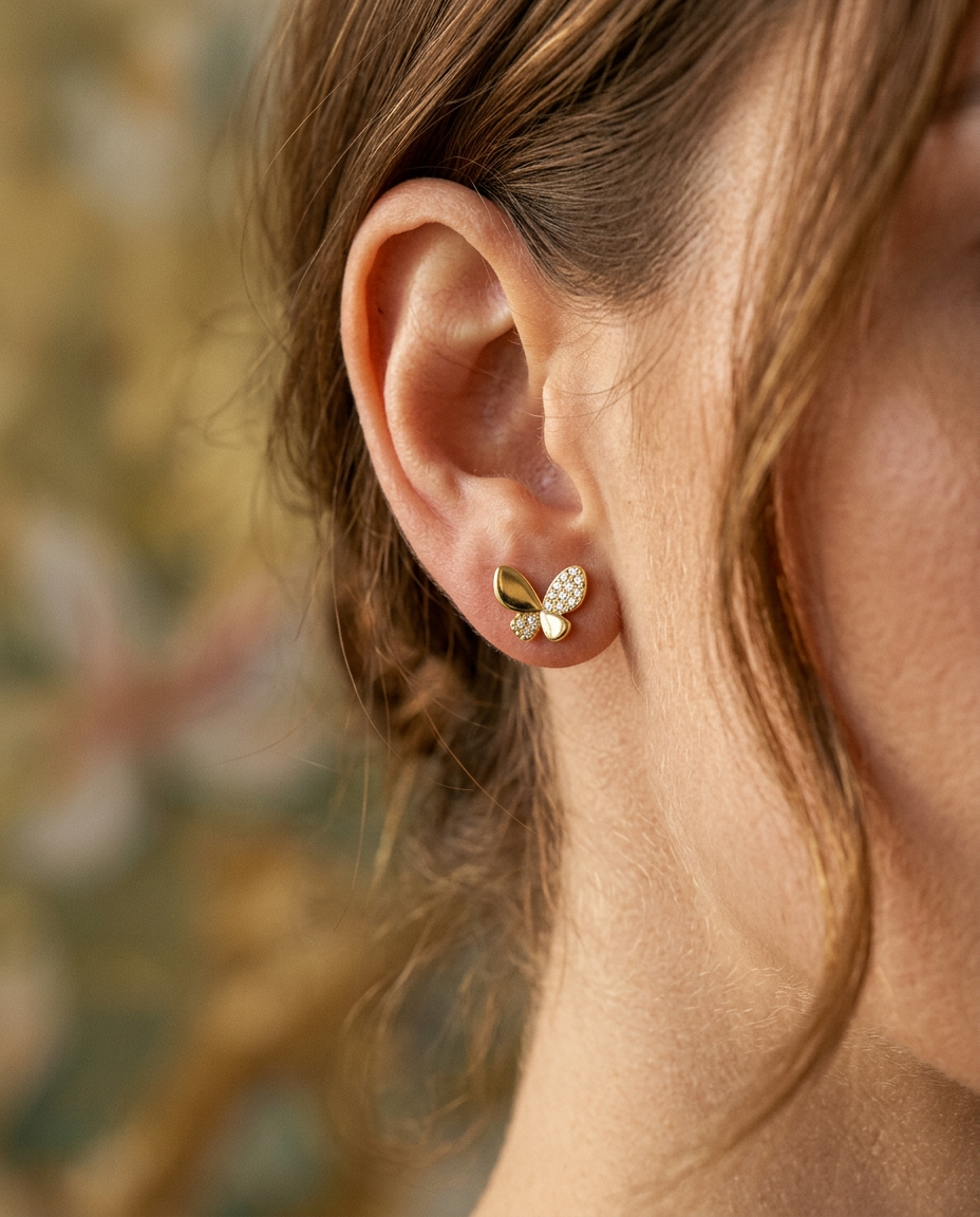 Butterfly Zircon Stud Earrings