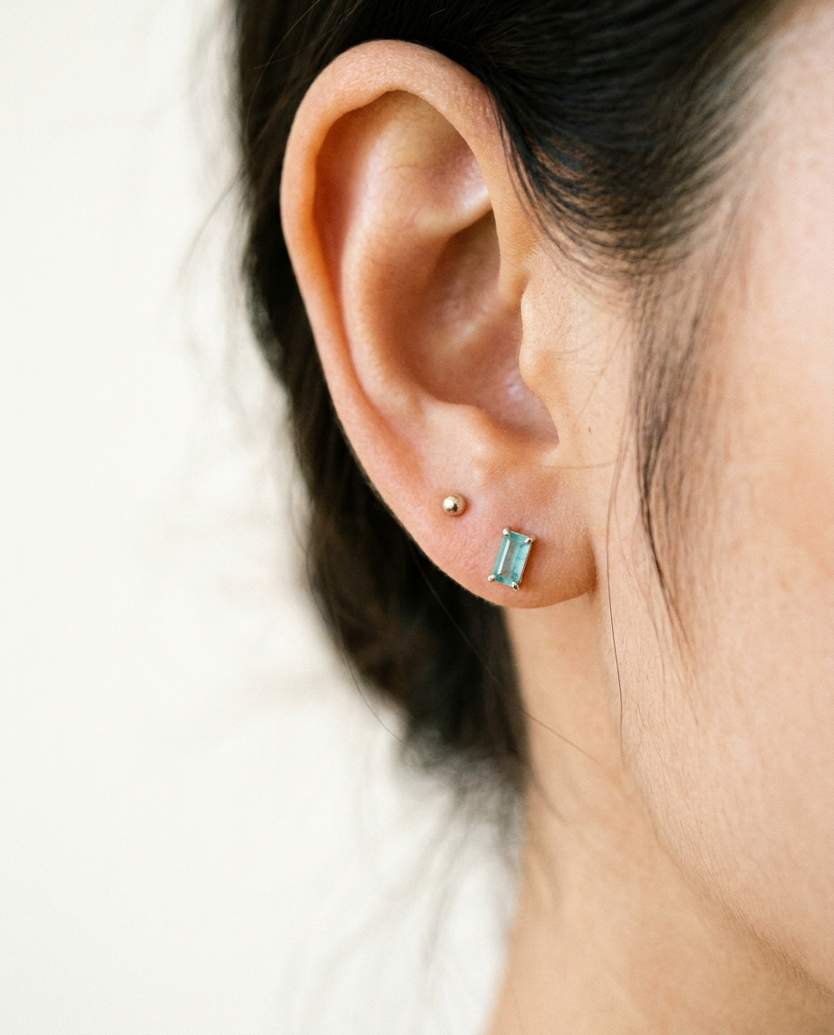 Baguette Stone Studs
