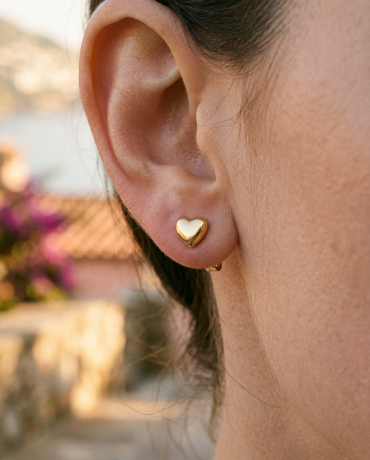 Peach Heart Studs
