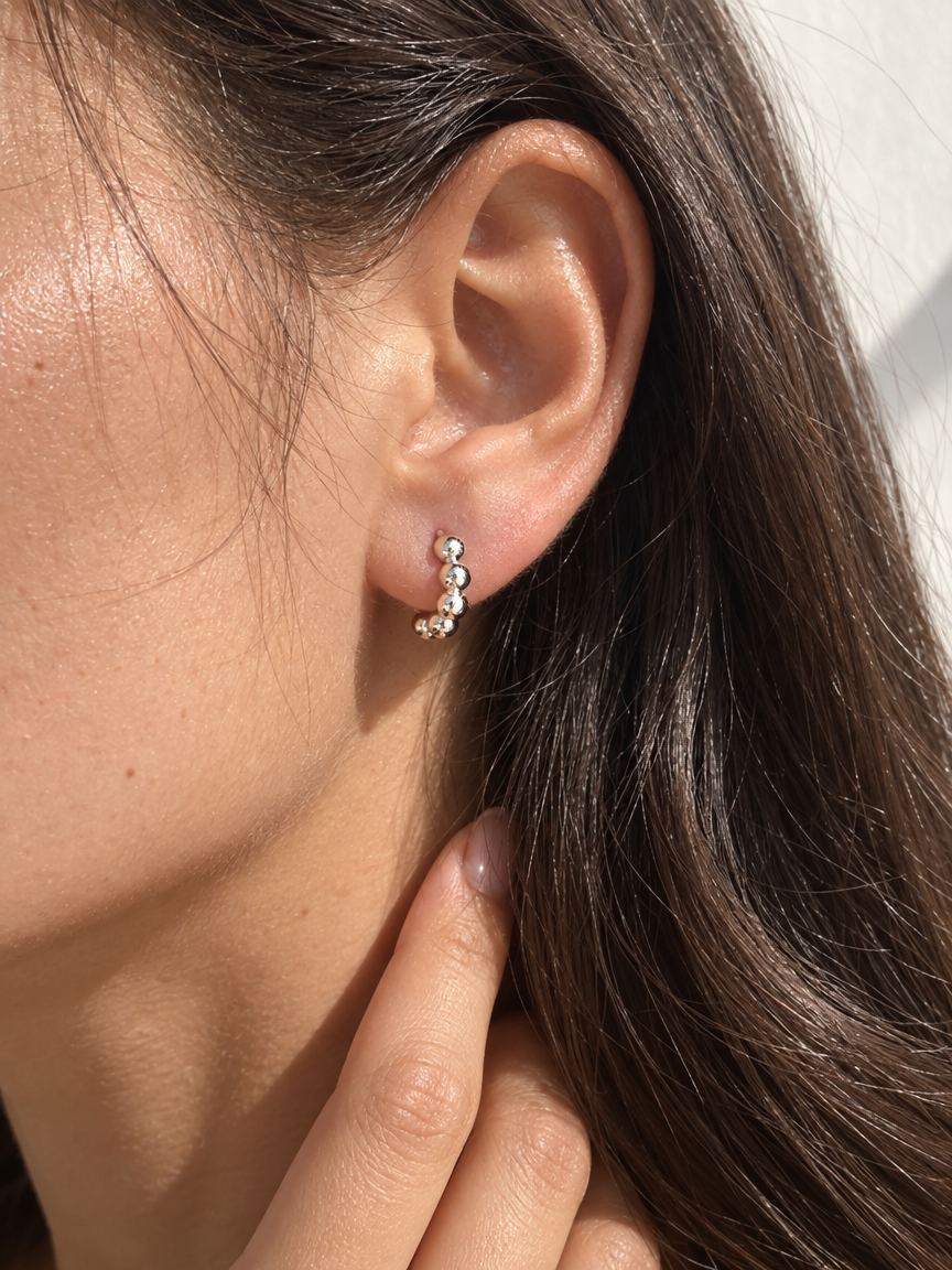 Bubble Huggie Hoops