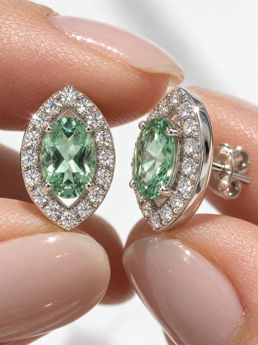 Apatite Rhombus Studs