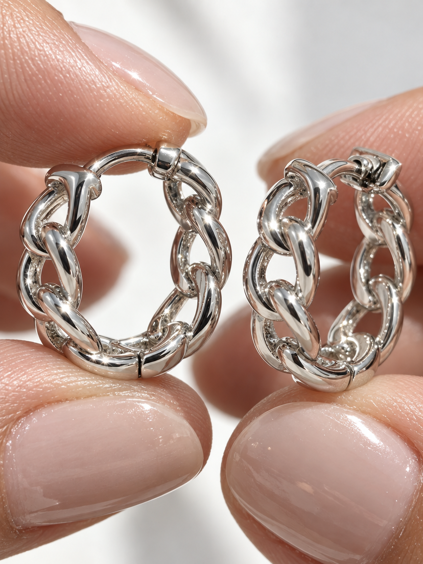 Chain Link Hoop Earrings