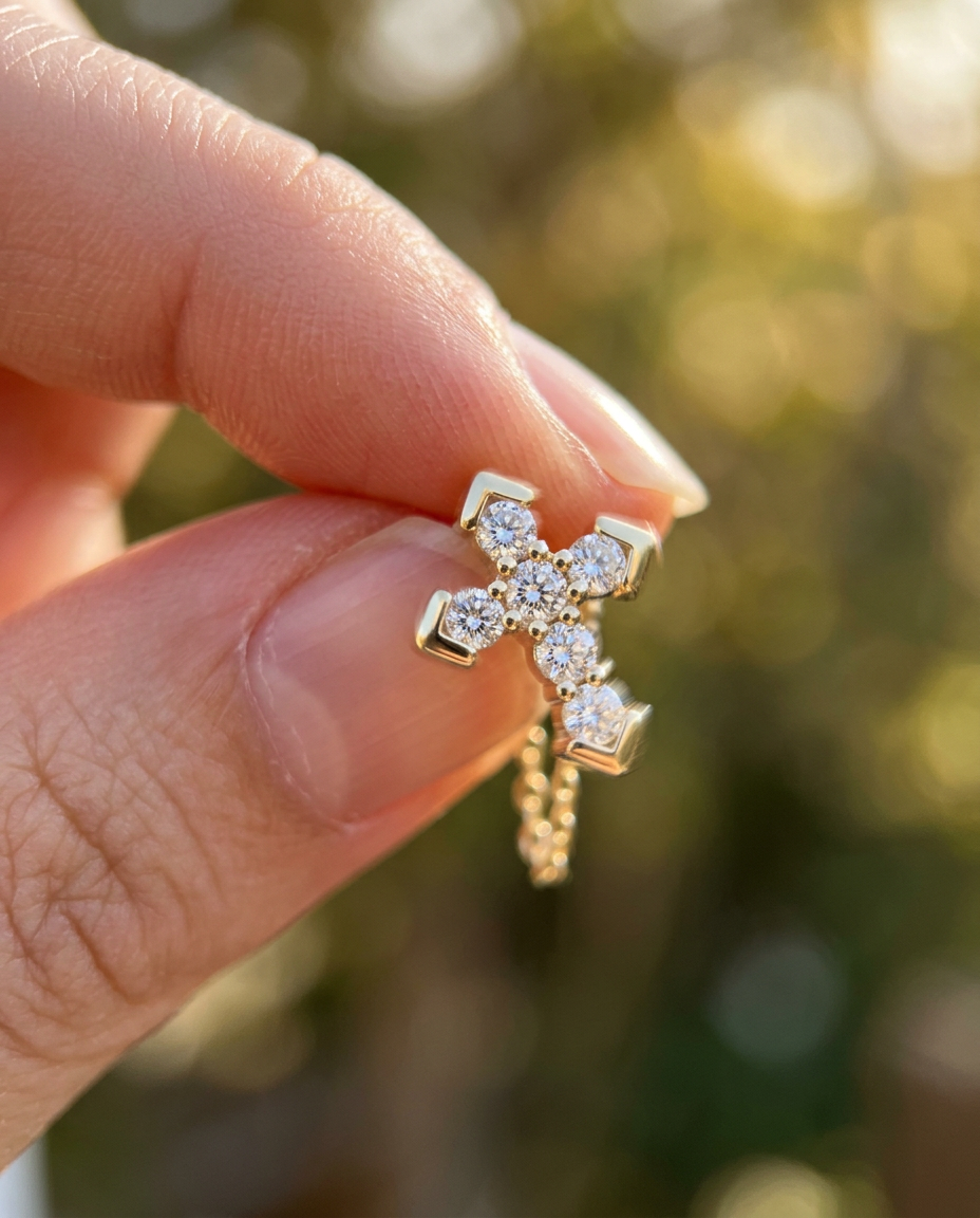 Zircon Cross Studs