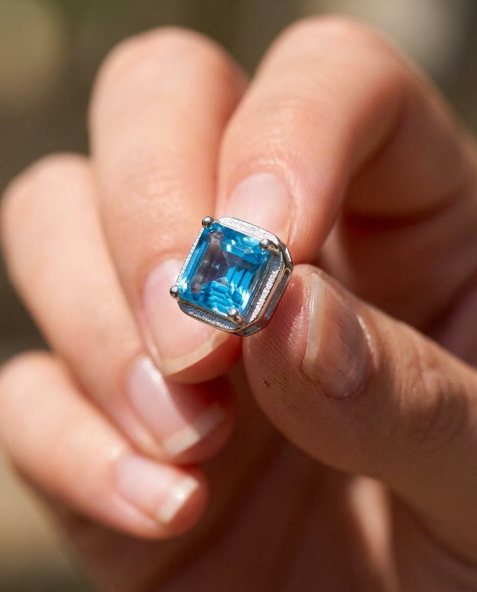 Gemstone Square Studs