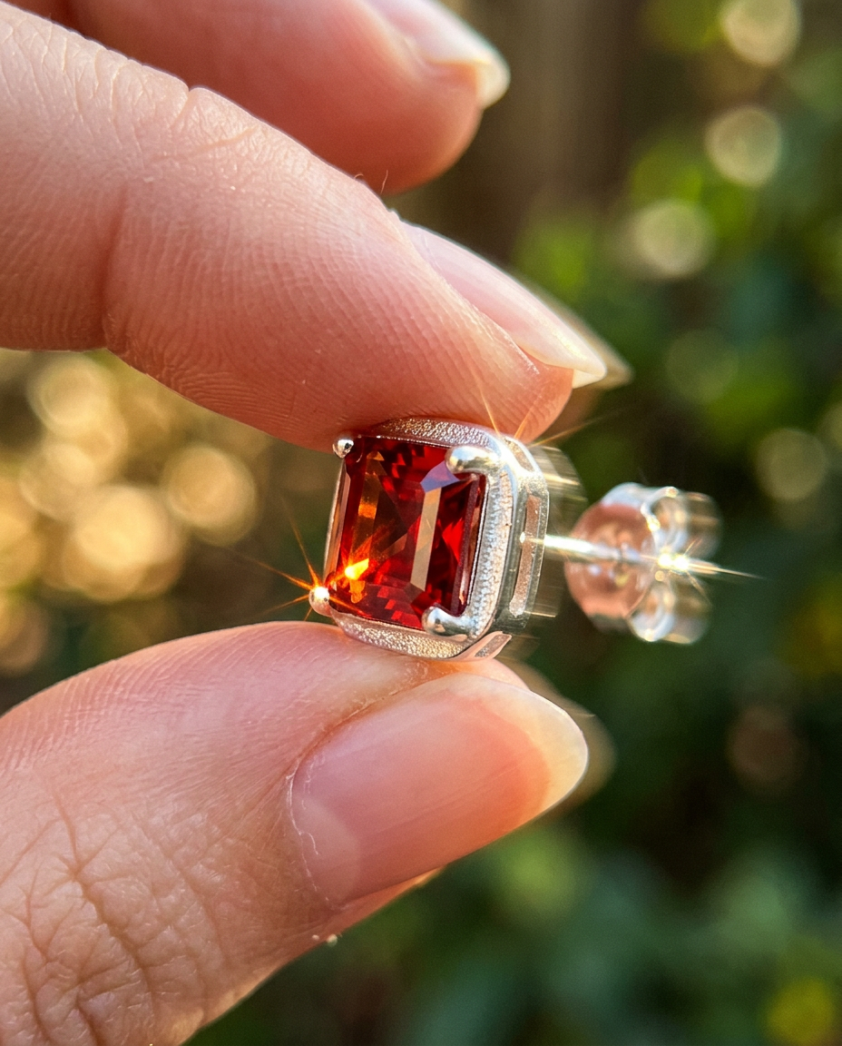 Gemstone Square Studs