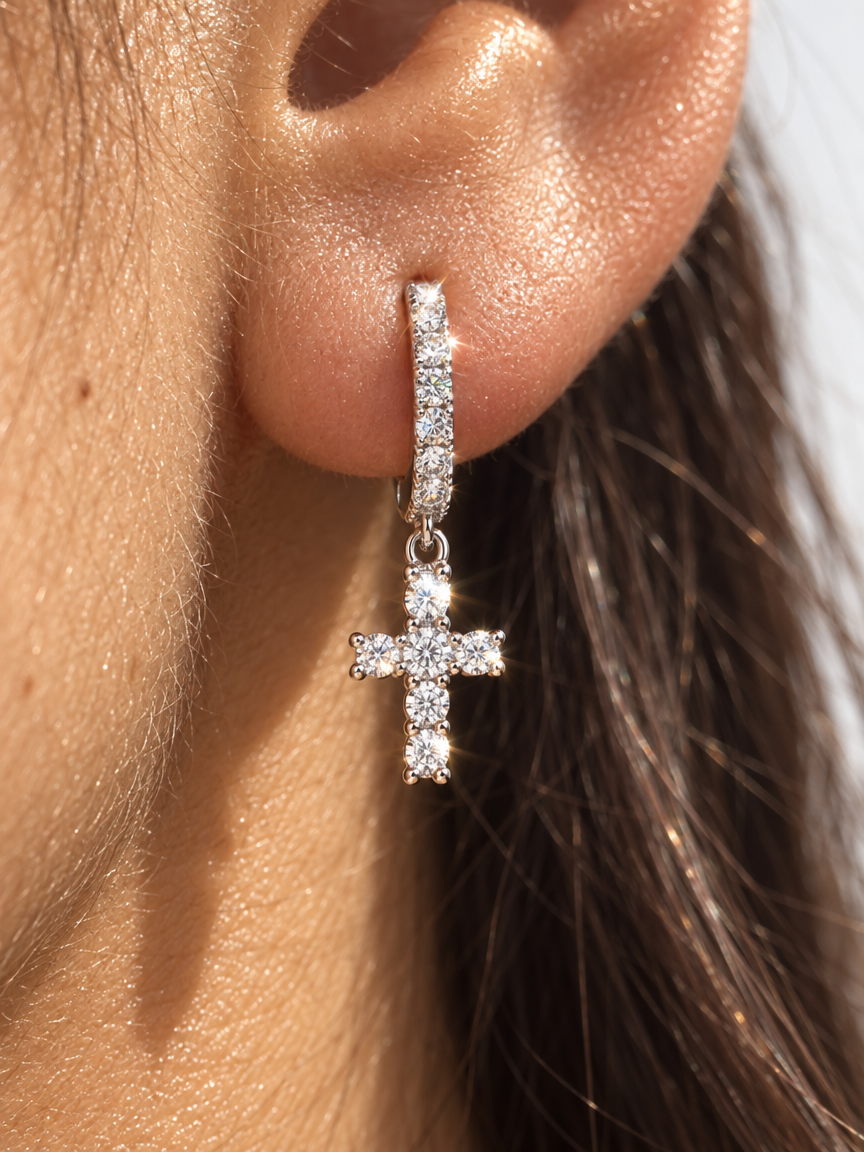 Pavé Cross Drops