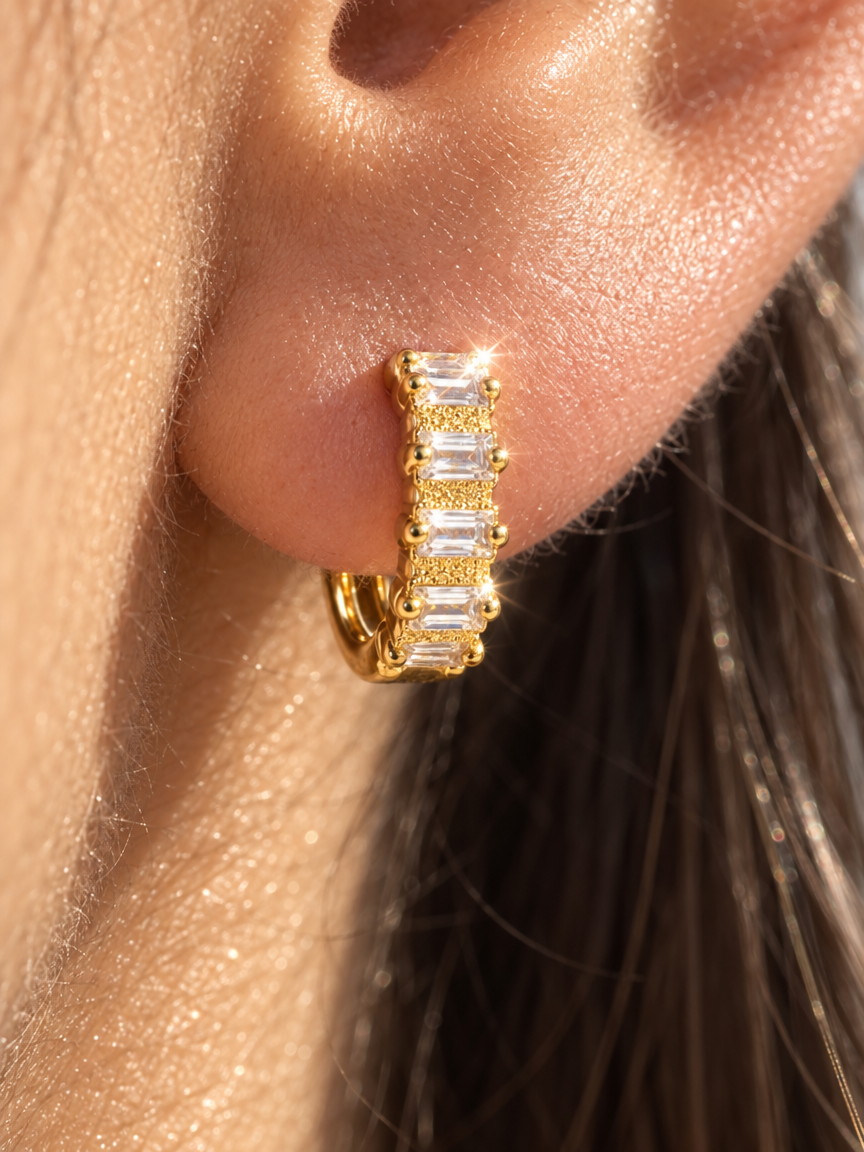 Baguette Hoop Earrings