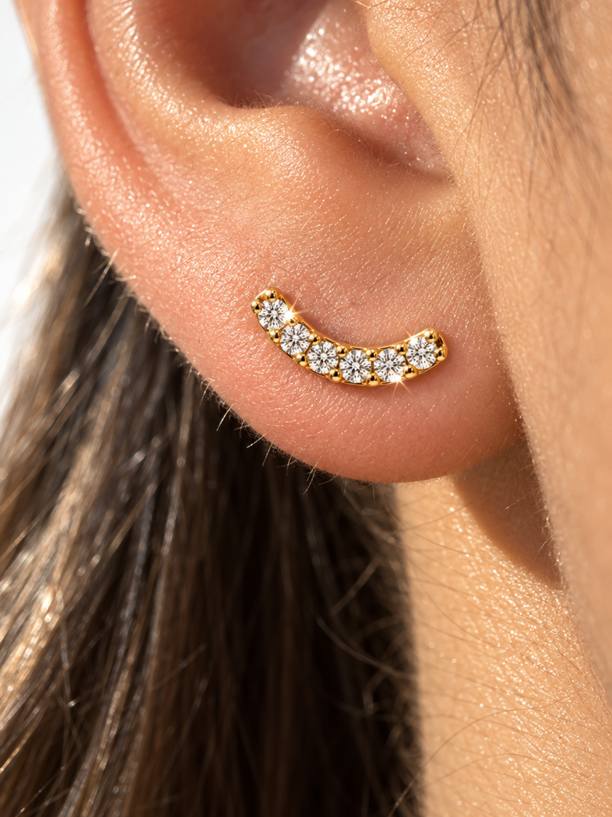 Pavé Smile Studs
