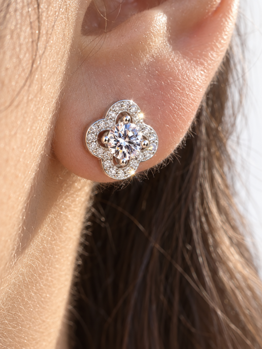Sparkle Clover Studs