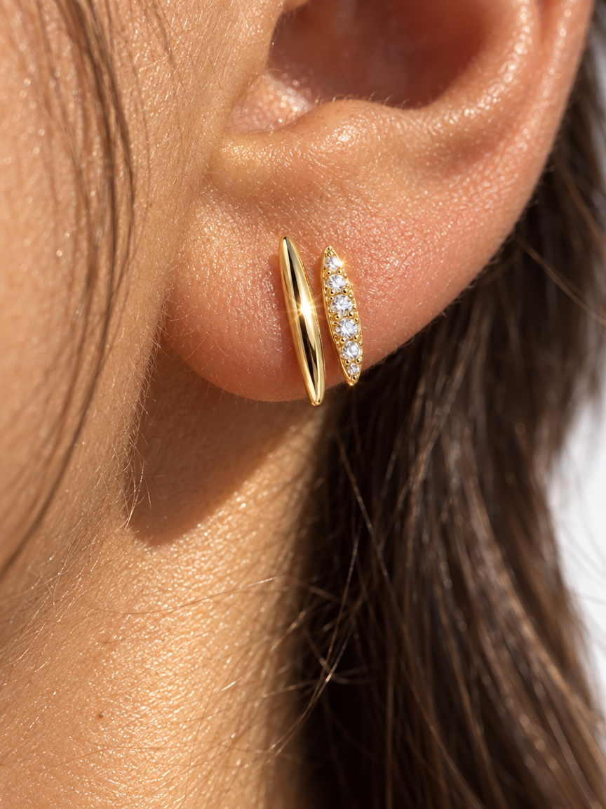 Double Marquise Stud Earrings