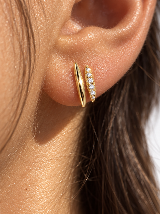 Double Marquise Stud Earrings