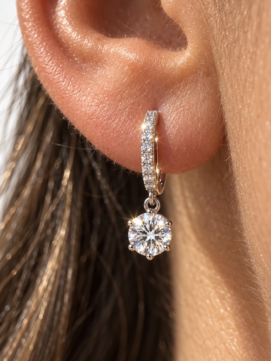 Moissanite Drop Earrings