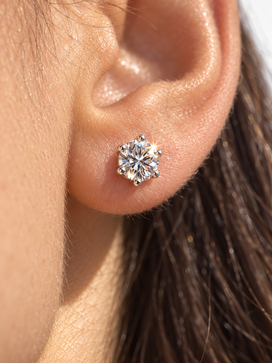 Moissanite Solitaire Studs