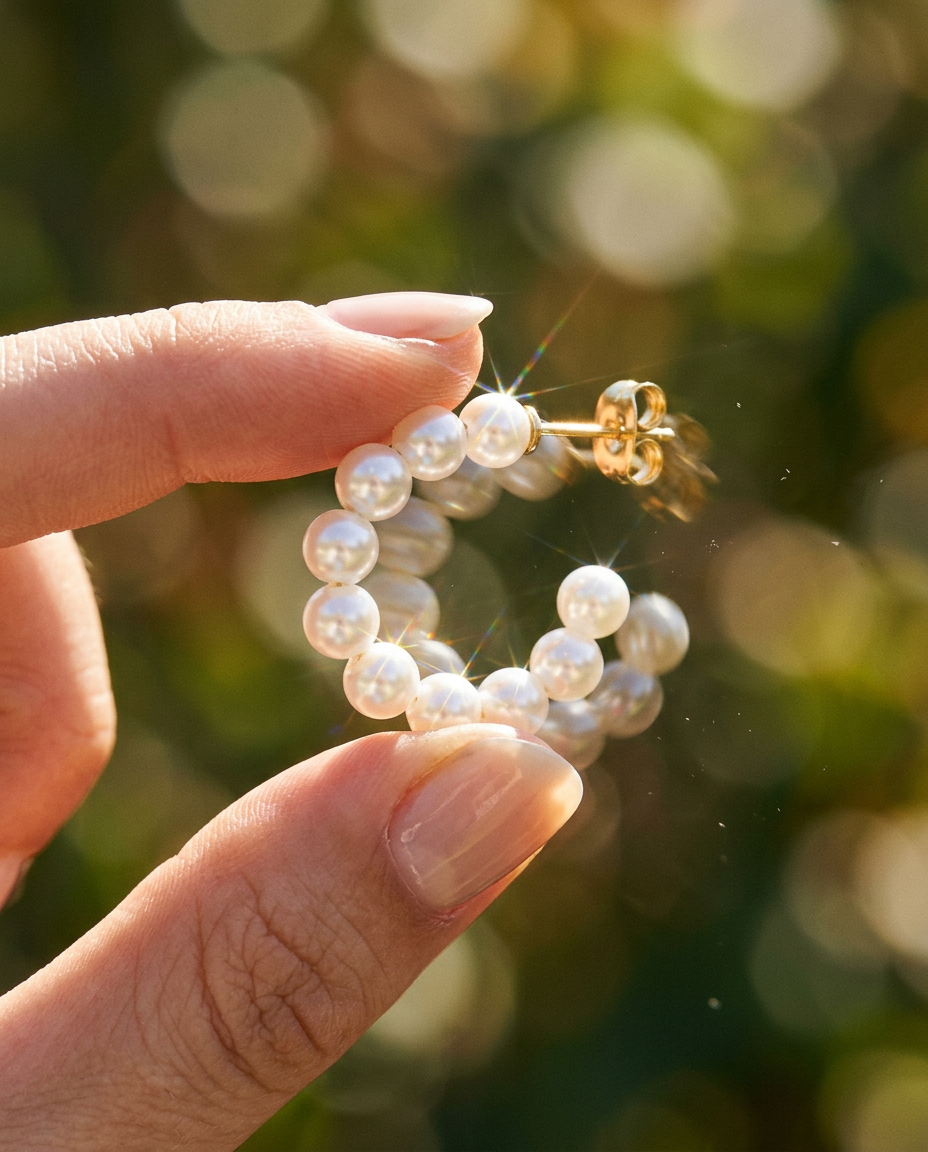 Pearl Bead Hoops