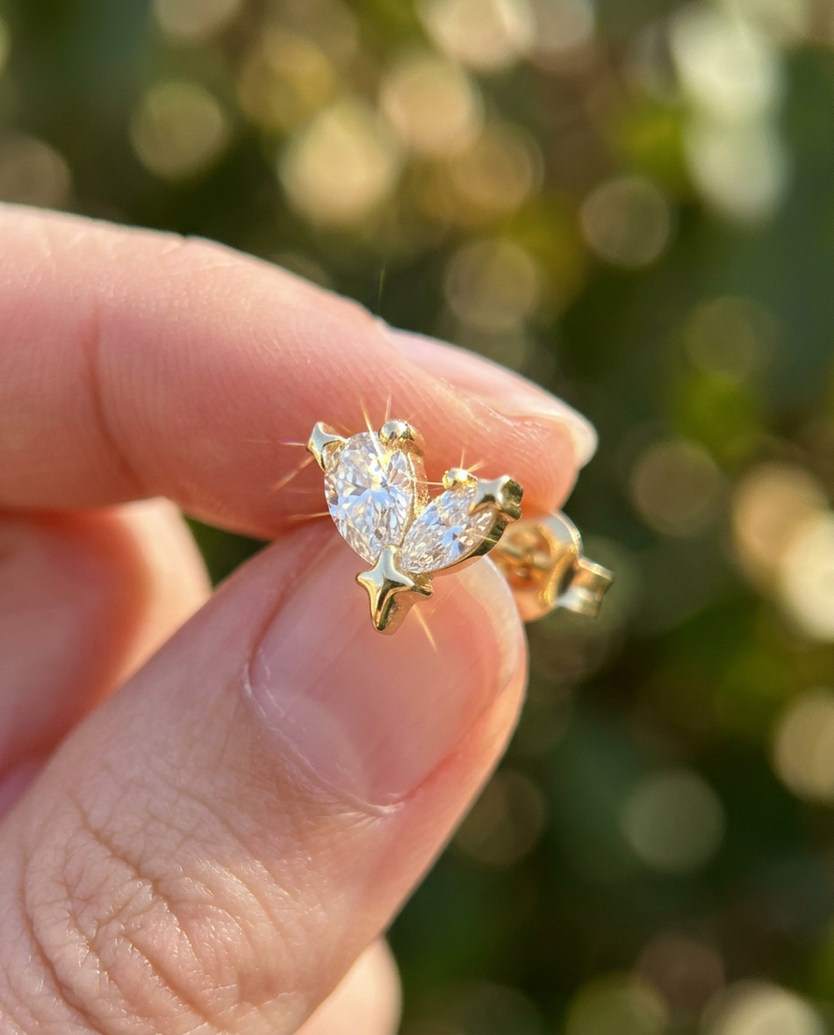 Star Heart Studs