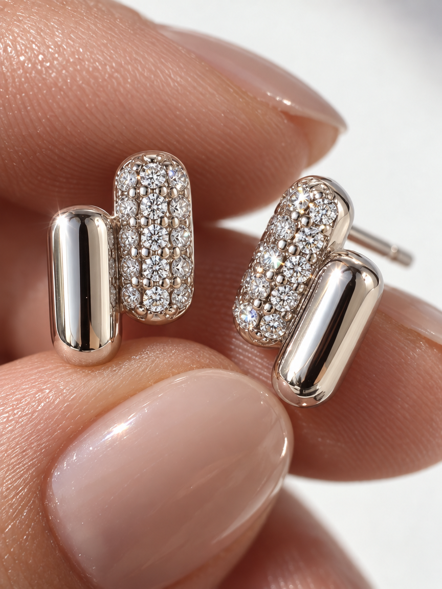 Parallel Pavé Studs