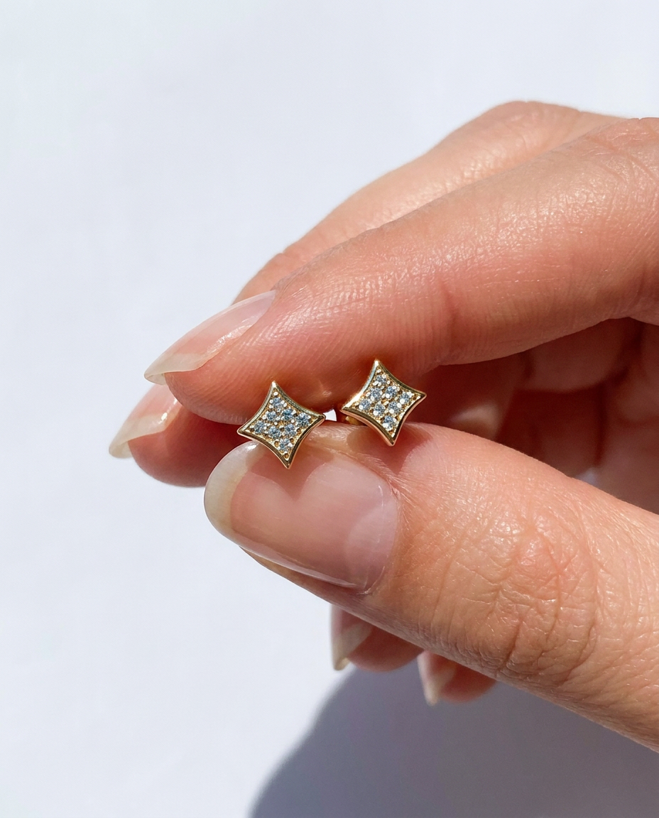 Geometric Pavé Studs