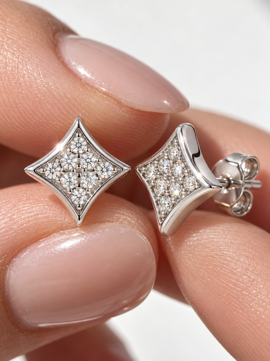 Geometric Pavé Studs