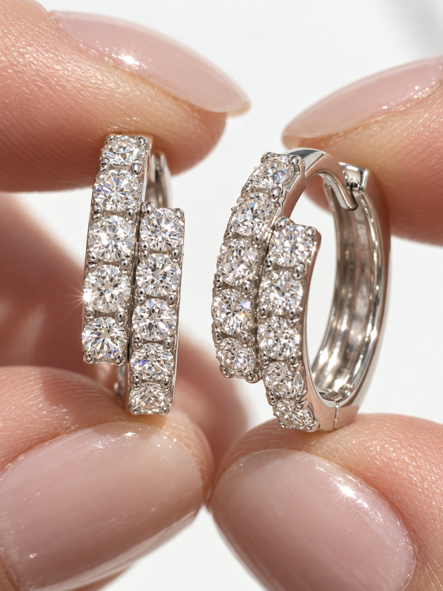 Parallel Pavé Hoops