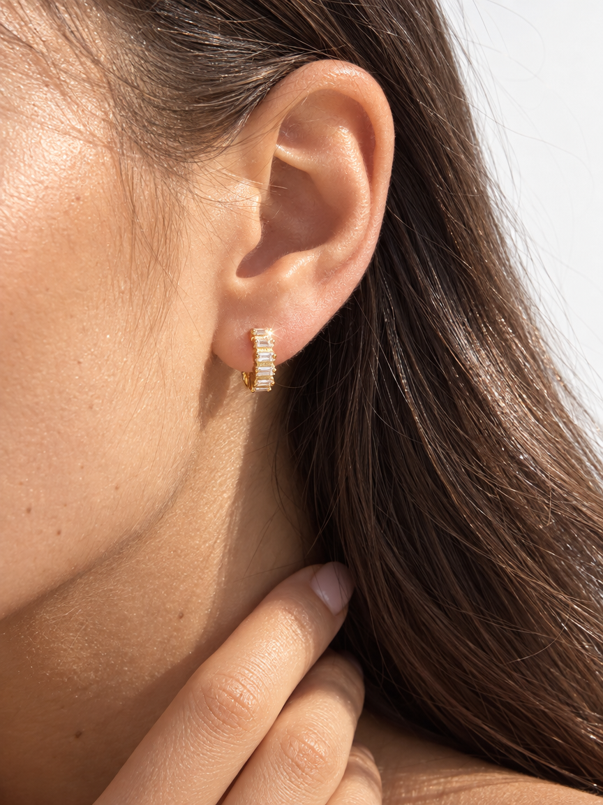 Baguette Hoop Earrings