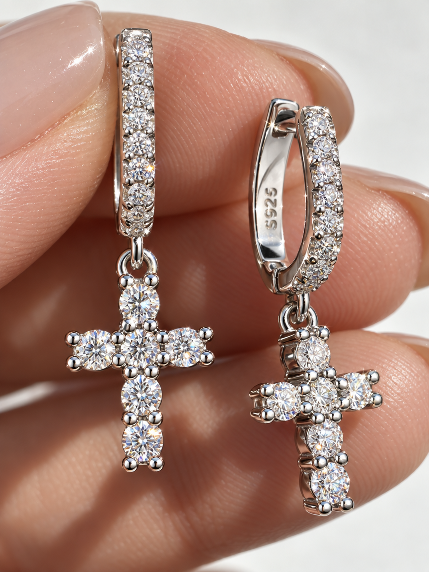 Pavé Cross Drops