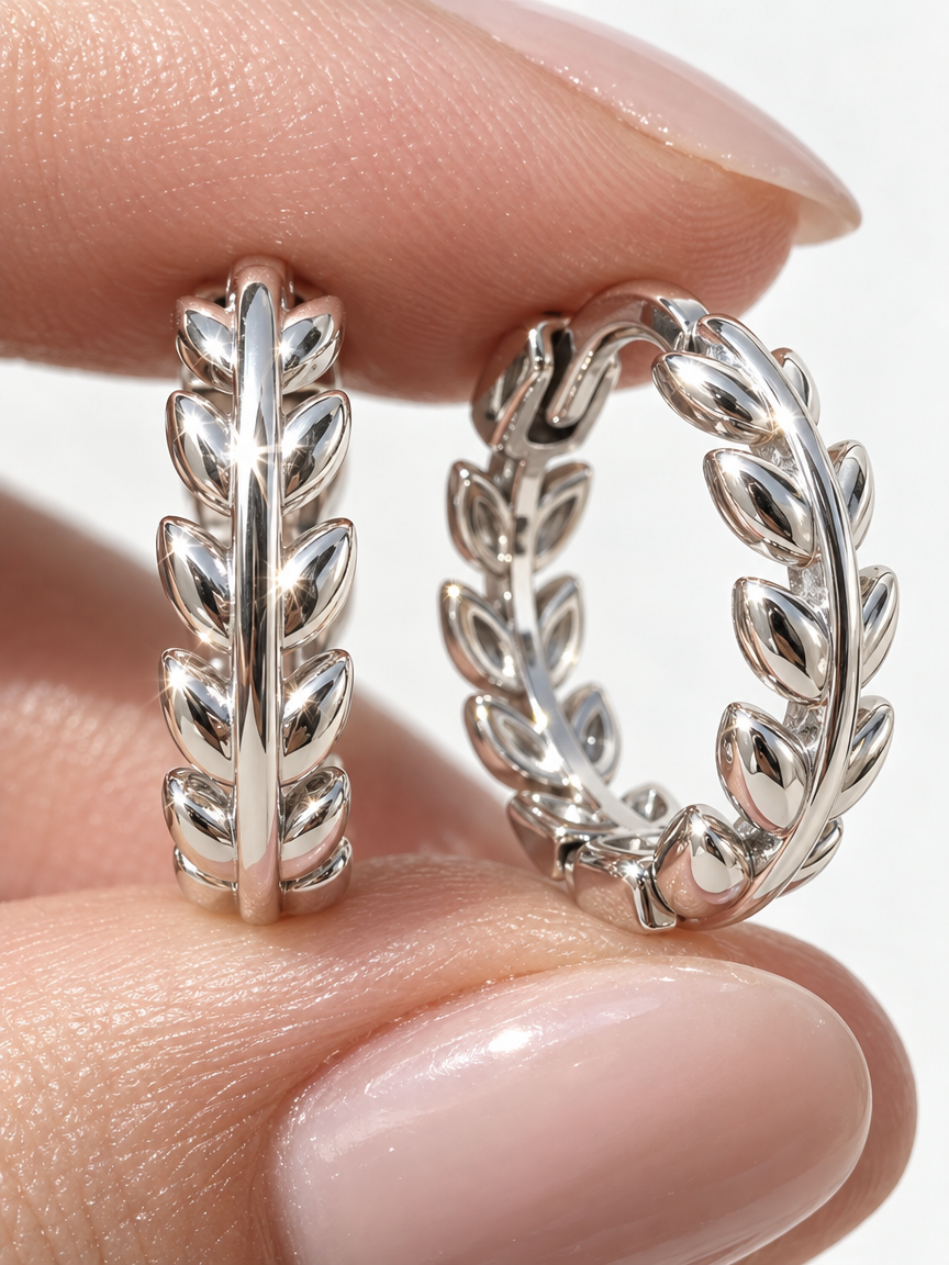 Leaf Huggie Hoops