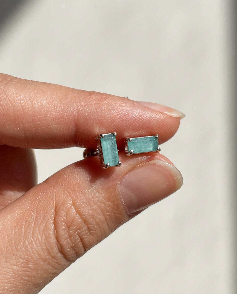 Baguette Stone Studs