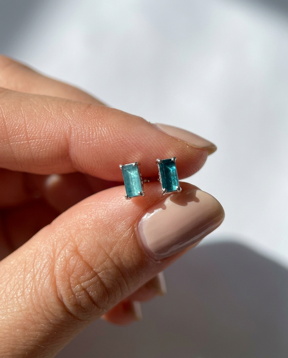 Baguette Stone Studs