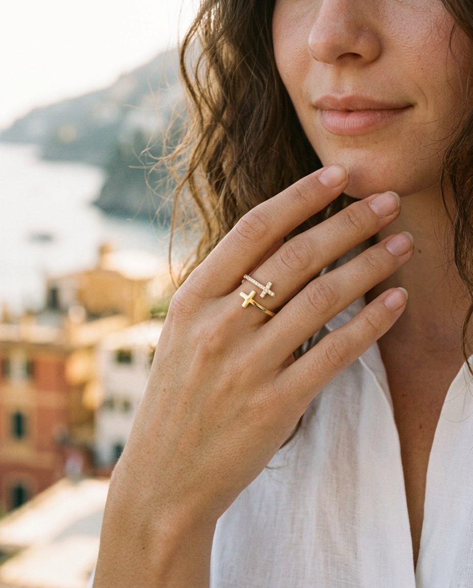 Cross Pavé Ring