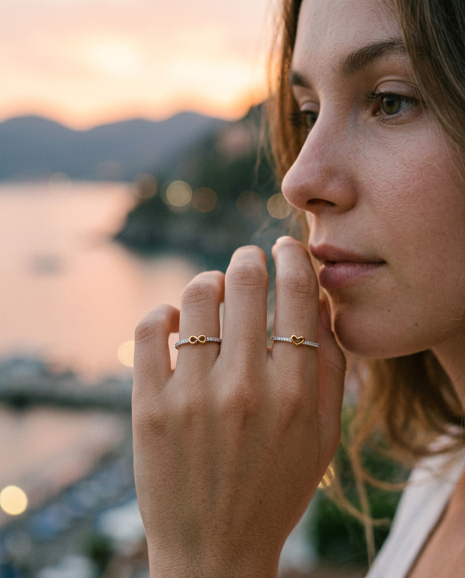 Infinity & Heart Ring