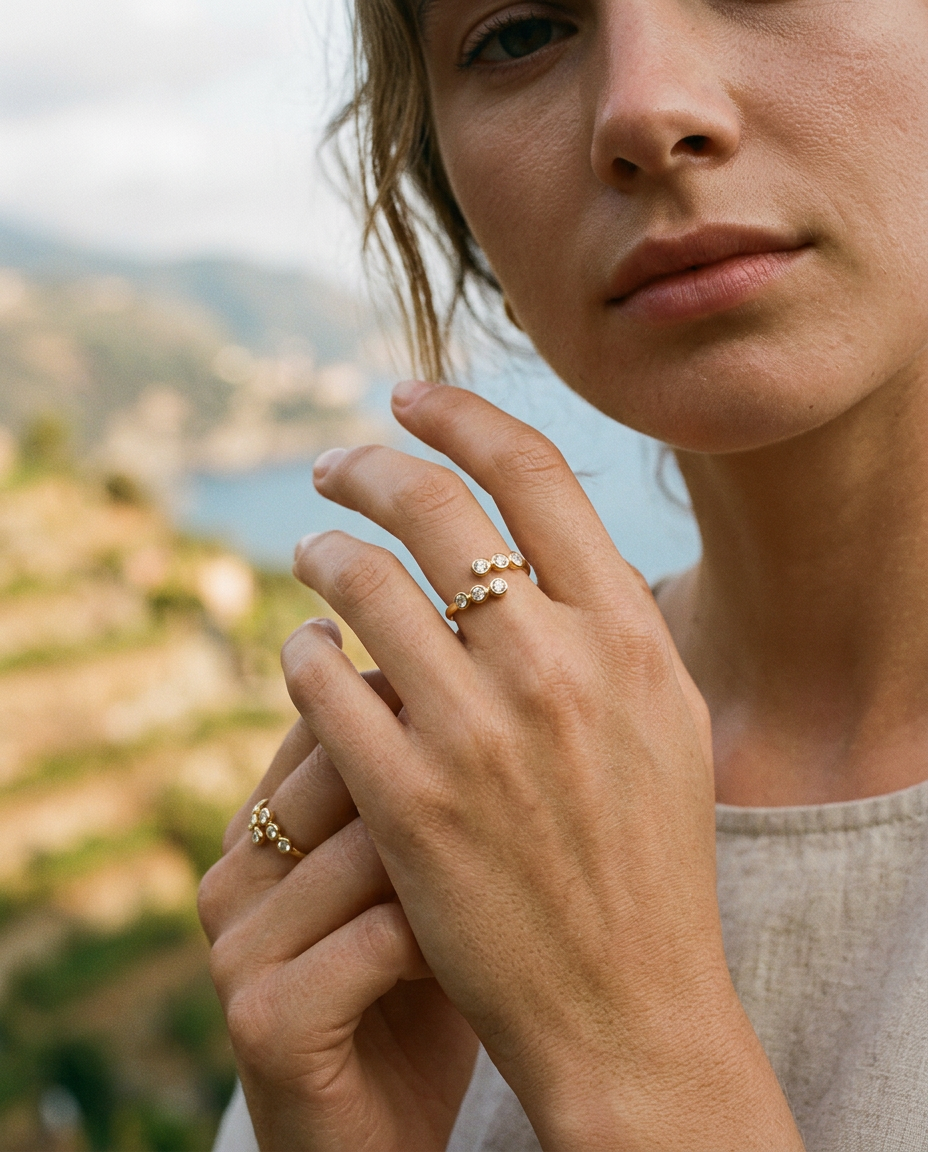 Bubble Bezel Ring