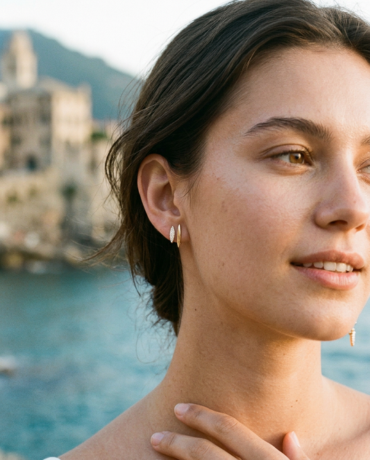 Double Marquise Stud Earrings