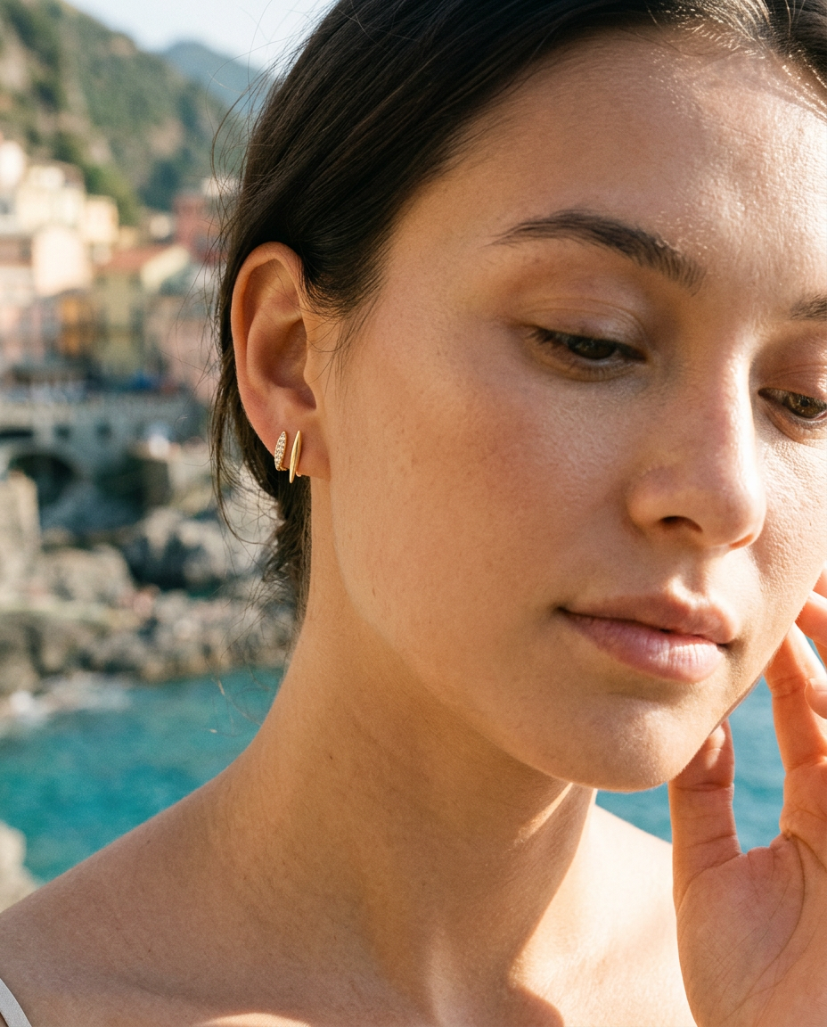 Double Marquise Stud Earrings