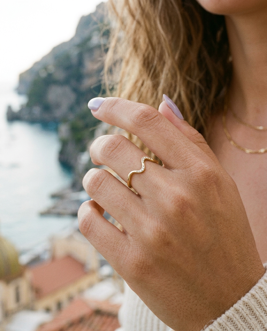 Wave Pavé Ring
