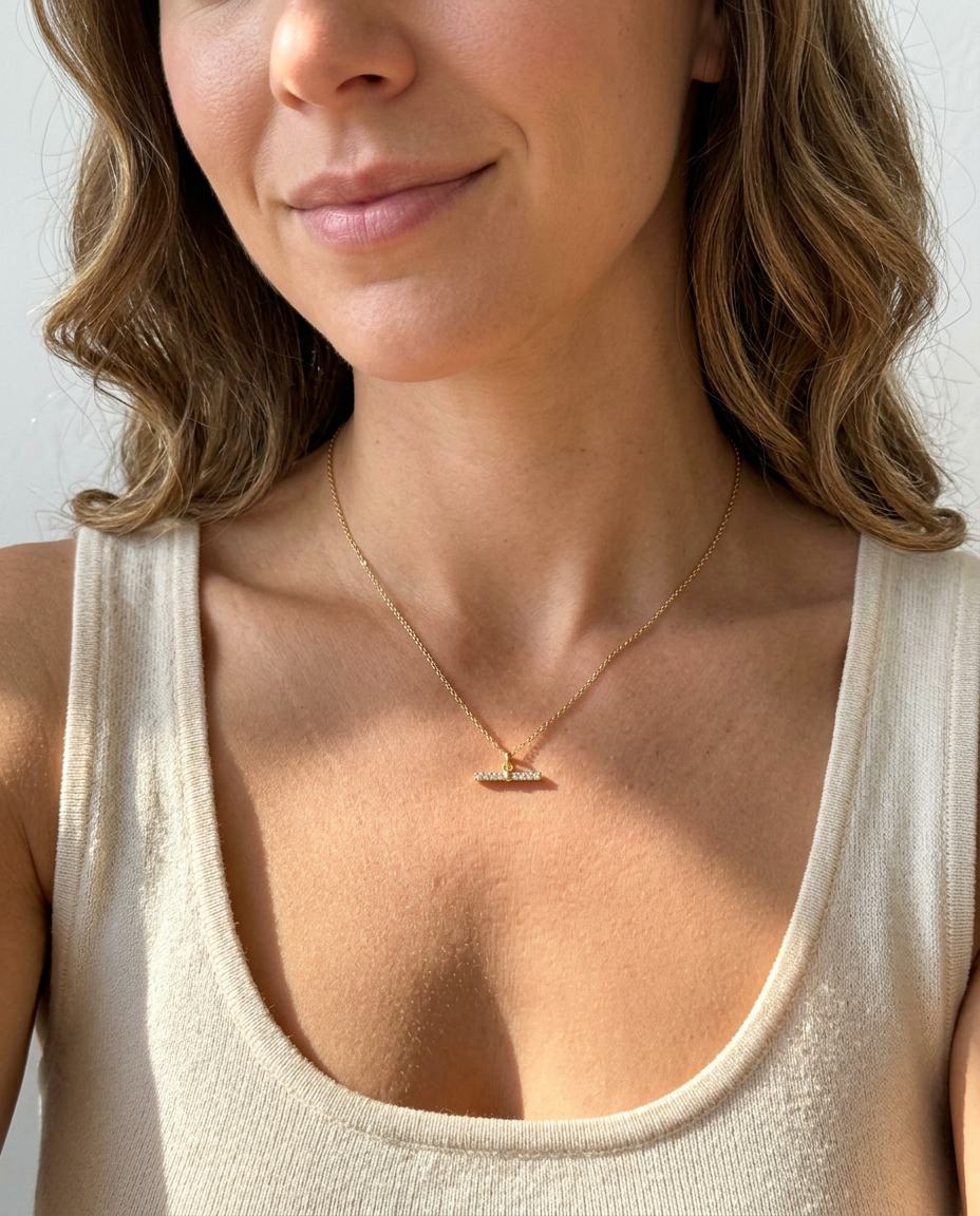 Pavé Bar Necklace