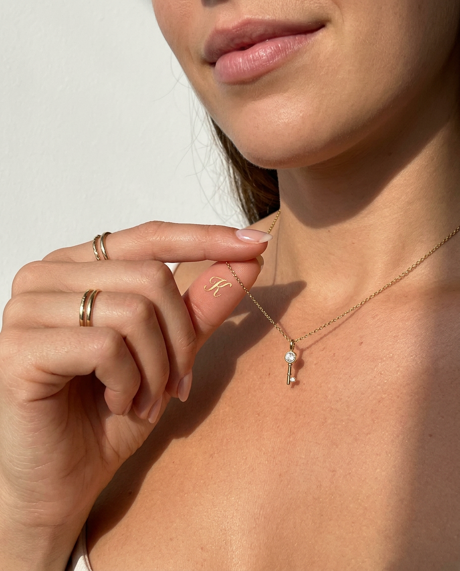 Diamond Key Pendant Necklace