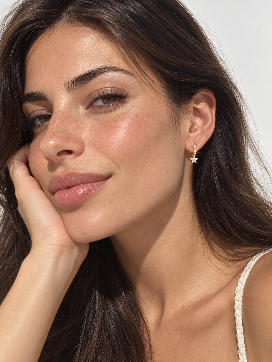 Pavé Star Drop Earrings