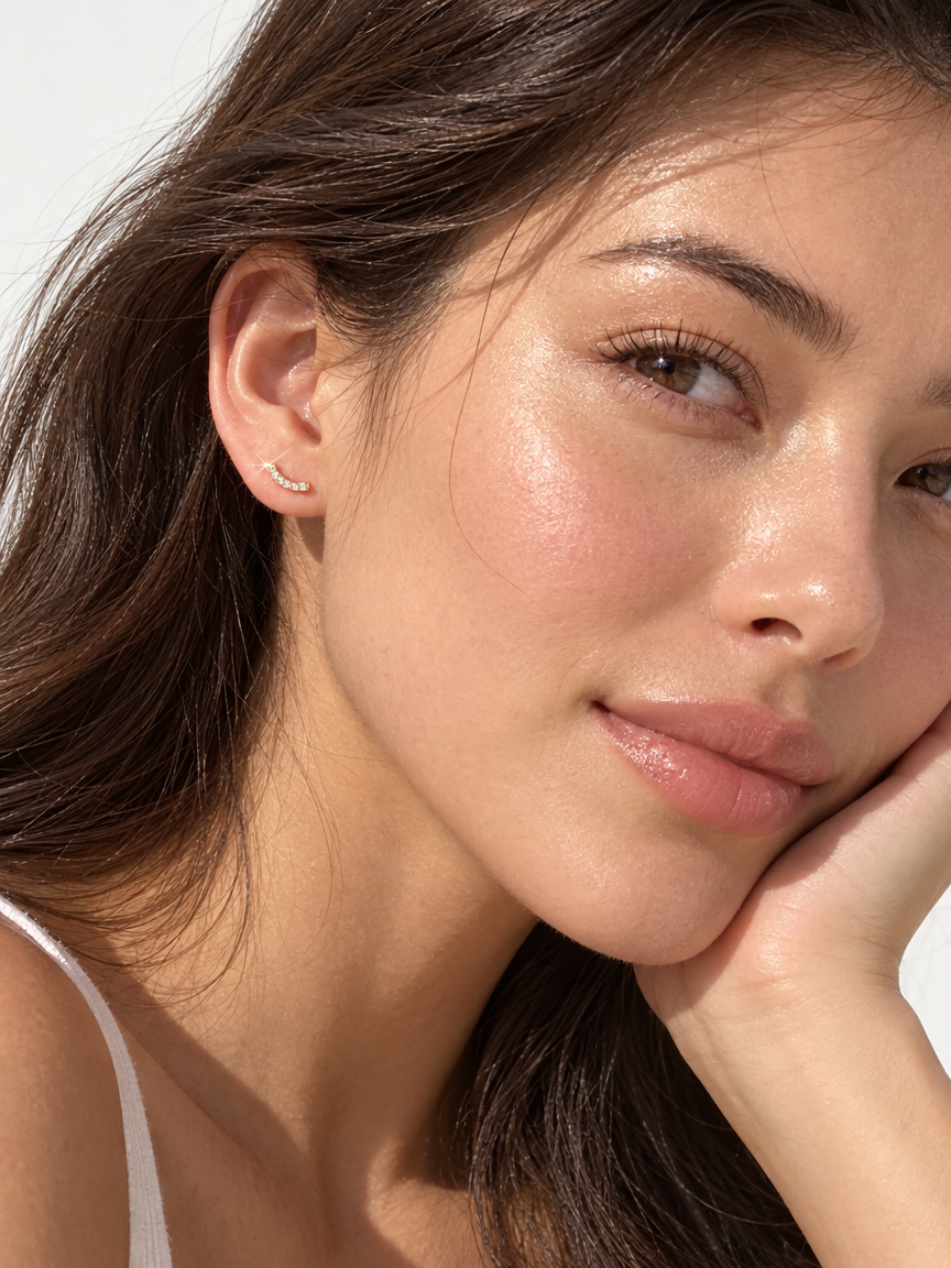 Pavé Smile Studs