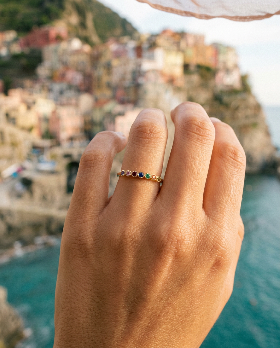 Rainbow Zircon Ring