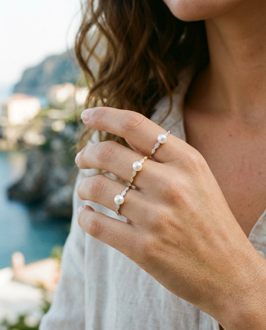 Pearl Marquise Ring