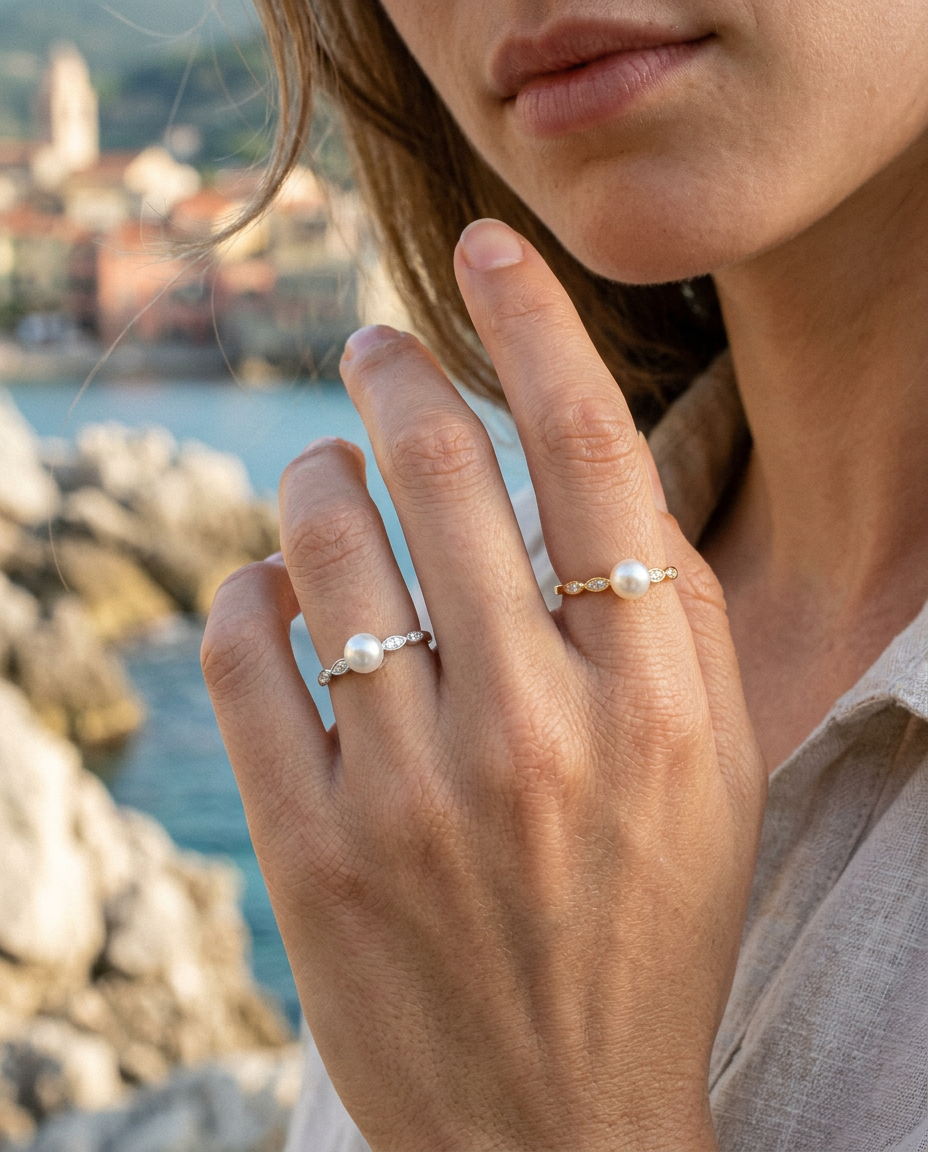 Pearl Marquise Ring
