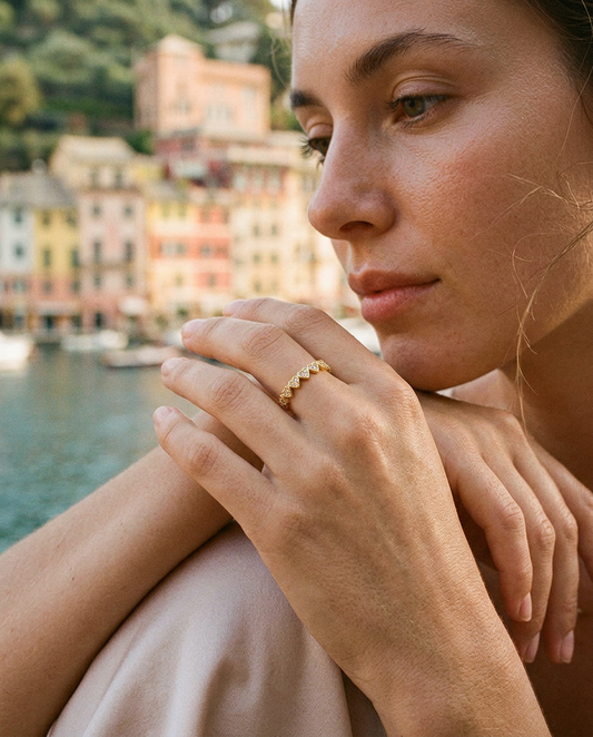 Pavé Heart Band Ring