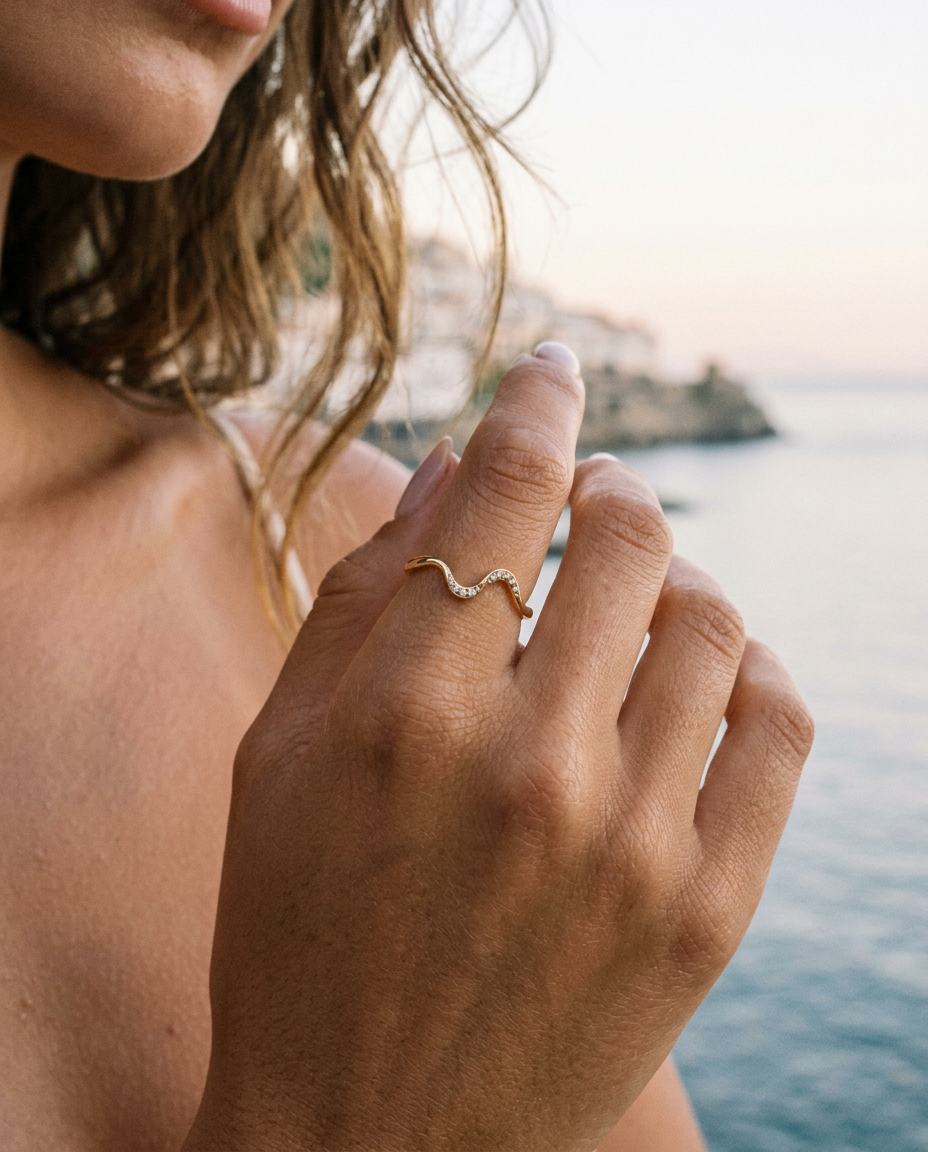 Wave Pavé Ring