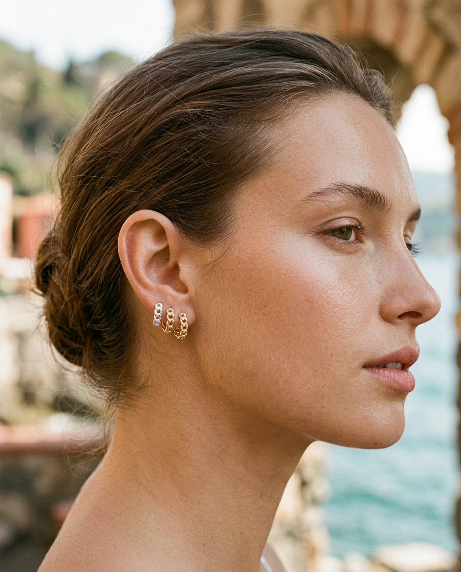 Chain Link Hoop Earrings
