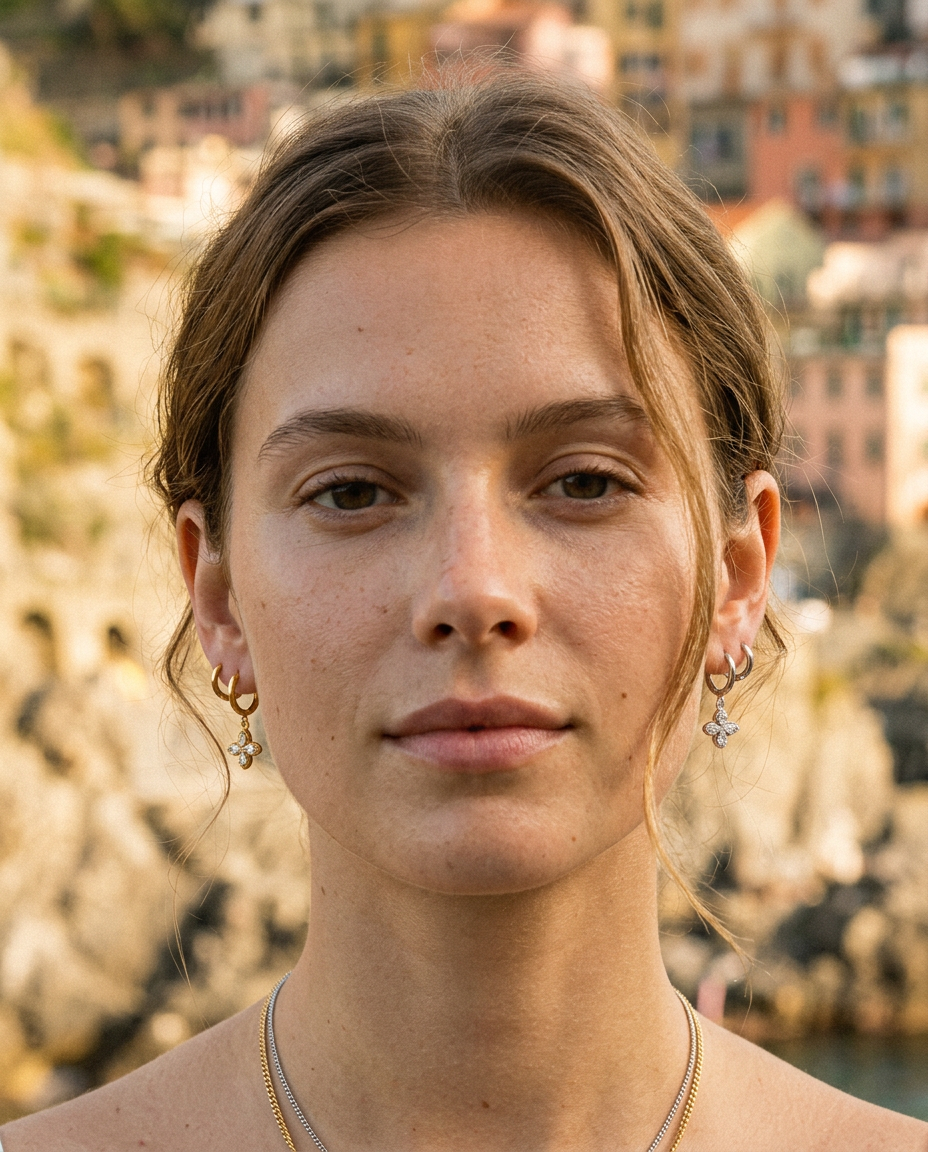 Clover Drop Hoop Earrings